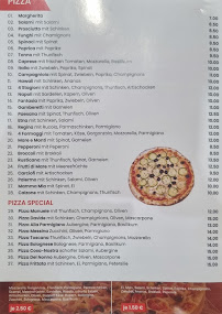 Carte du Pizzeria Etna à Düsseldorf