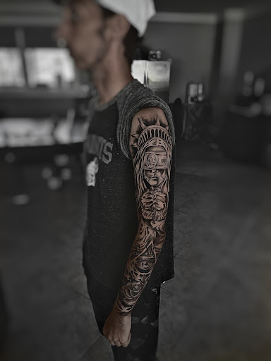 Explore tattoo on leg ideas, creative tattoo ideas in Lavonia, available at 1890 Tattoo Co.