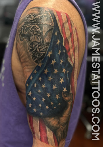 Explore black heart tattoo ideas, creative tattoo ideas in Grove City, available at Fuzion Tattoo