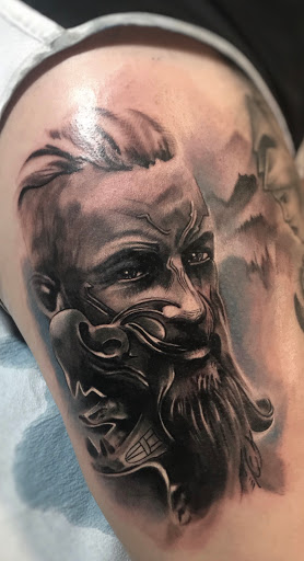 Explore law enforcement tattoo ideas, creative tattoo ideas in Amsterdam, available at Flat Out Tattoo Co. Lucas Miller