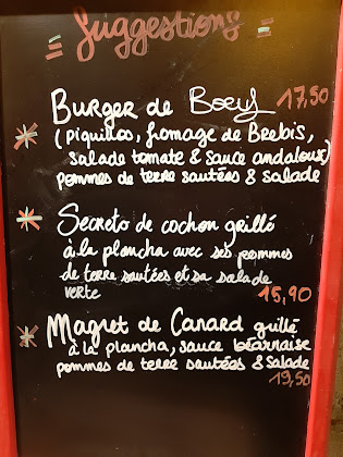 menu du Restaurant basque Etcheberry Table Basque à Lyon