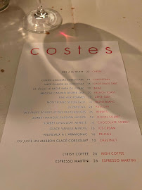 Carte du Hôtel Costes Restaurant à Paris