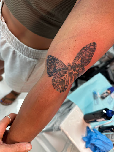 Explore life and death sleeve tattoo ideas, creative tattoo ideas in Youngsville, available at Inkophilia