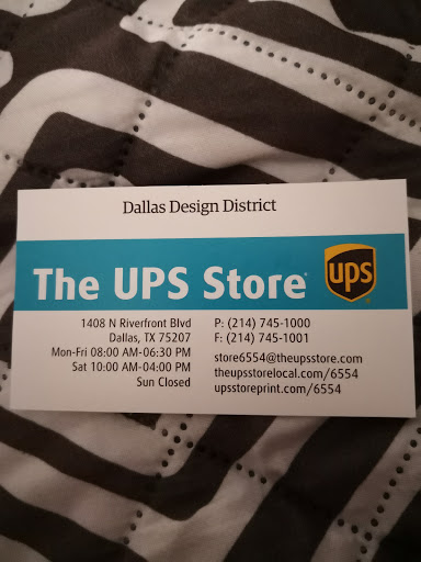 Shipping and Mailing Service «The UPS Store», reviews and photos, 1408 N Riverfront Blvd, Dallas, TX 75207, USA