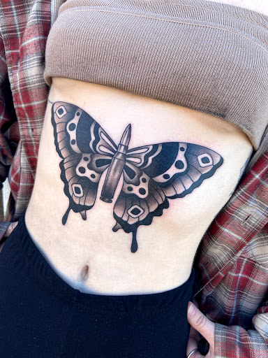 Explore chest to sleeve tattoo ideas, creative tattoo ideas in Prescott, available at BlackGold Tattoo