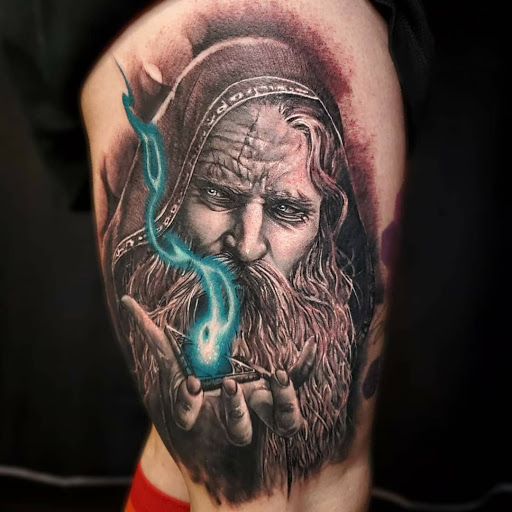 Explore krishna tattoo ideas for ladies, creative tattoo ideas in Utica, available at Watchtower Tattoo Company