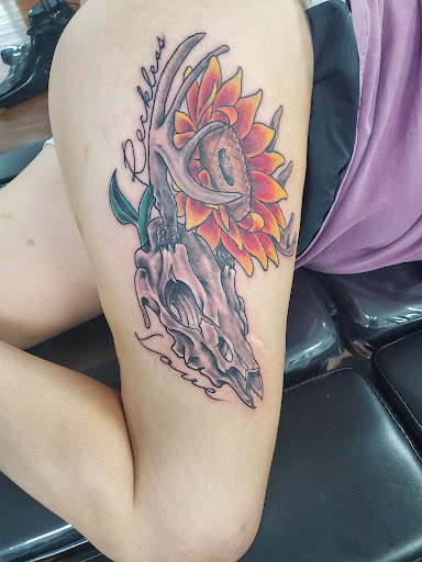 Explore sheet music tattoo ideas, creative tattoo ideas in Rogers, available at Saved by Grace Tattoo Studio