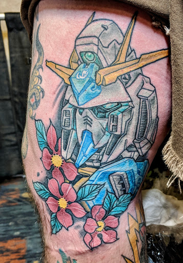 Explore temple tattoo ideas, creative tattoo ideas in Marietta, available at Lucky Draw Tattoos III