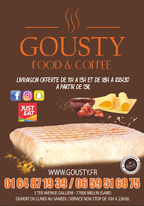 Restauration rapide Gousty Food & Coffee (A2I FOOD) à Melun - menu / carte