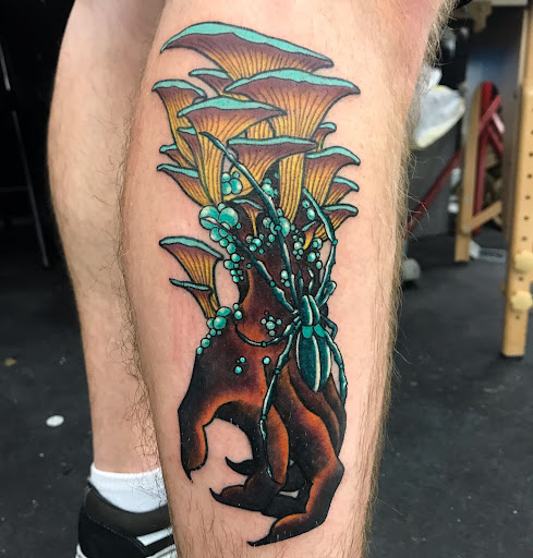 Explore sleeve forearm tattoo ideas for men, creative tattoo ideas in Copperas Cove, available at Black Moon Tattoo Company