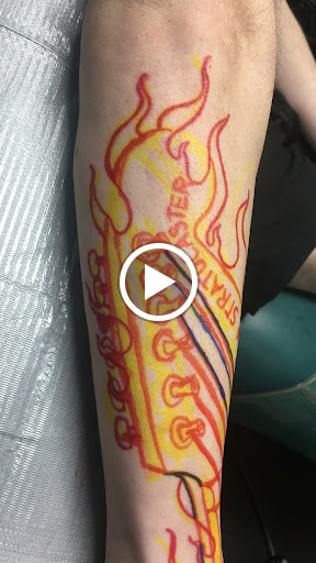 Explore space sleeve tattoo ideas, creative tattoo ideas in Monticello, available at 850 Tattoo Co.