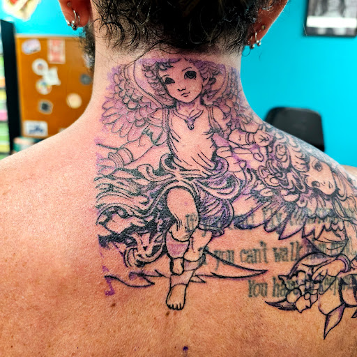 Explore trash polka tattoo ideas, creative tattoo ideas in Traverse City, available at Pinups & Needles