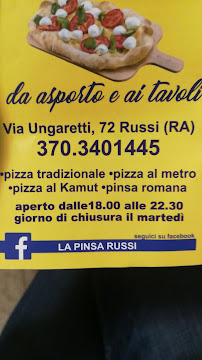 Pizzas à emporter La Pinsa à Russi (la carte)