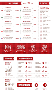 Menu du Poutine House Esquirol à Toulouse