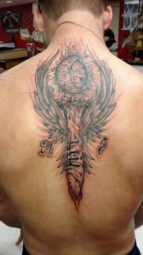 Explore moon phase tattoo ideas, creative tattoo ideas in Export, available at Patriotic pain tattoo