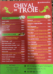 Menu du Au cheval de troie à Mulhouse