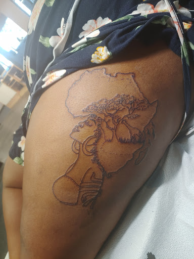 Explore outside arm tattoo ideas, creative tattoo ideas in Austin, available at Little Pricks Tattoo