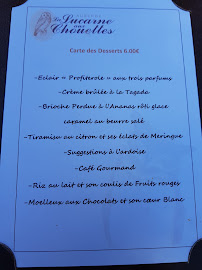 Auberge la Lucarne aux Chouettes à Villeneuve-sur-Yonne menu