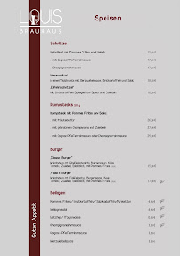 Menu / carte de Louis Brauhaus à Kreuzau