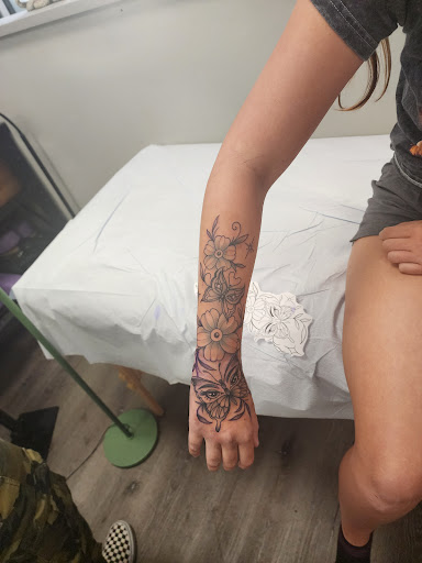 Explore leg piece tattoo ideas, creative tattoo ideas in Valrico, available at Angry Elephant Tattoos