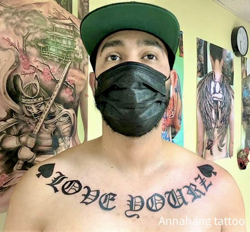 Explore men's shin tattoo ideas, creative tattoo ideas in Garden Grove, available at Anna Hang Tattoo