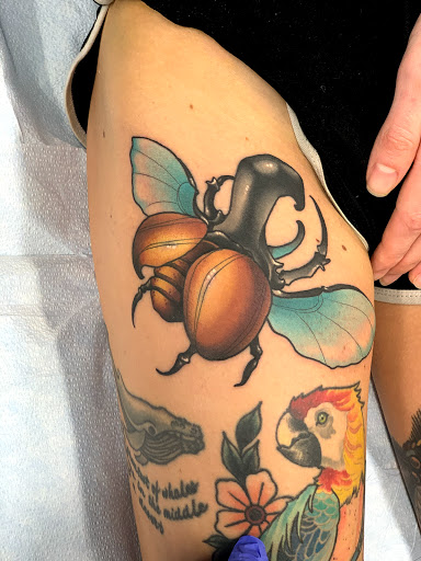 Explore giraffe tattoo ideas, creative tattoo ideas in Tallmadge, available at Killjoy tattoo