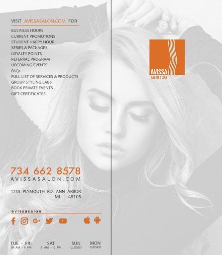 Hair Salon «Avissa Salon|Spa», reviews and photos, 1755 Plymouth Rd, Ann Arbor, MI 48105, USA