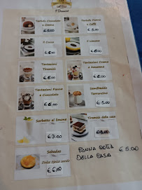Menu / carte de Il Gabbiano à Tancau sul Mare