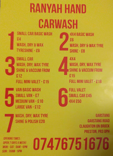 Reviews of Ranyah Hand Car Wash & valeting in Preston - Car wash