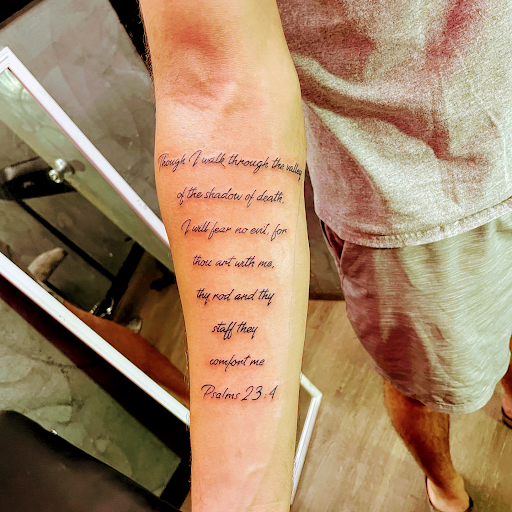 Explore japanese lettering tattoo ideas, creative tattoo ideas in Orange Park, available at Big City Tattoo and Piercing