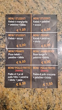 Menu / carte de Miss3 pizzeria kebab à Turin