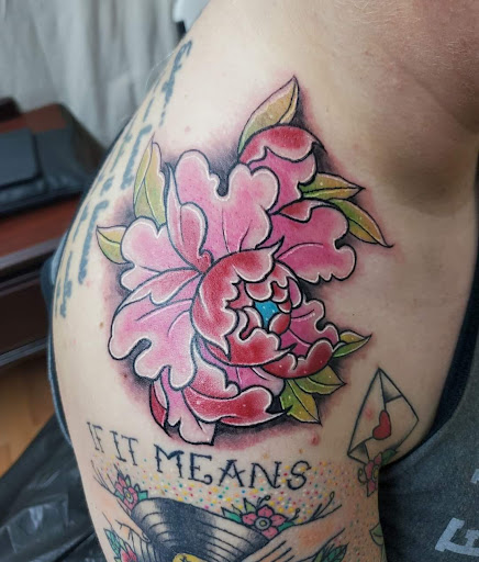 Explore mens cover up tattoo ideas, creative tattoo ideas in Benton, available at Spectrum Tattoo