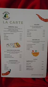 Burritos Hermanos à Paris carte