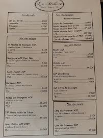 Menu / carte de Le Molière à Chartres