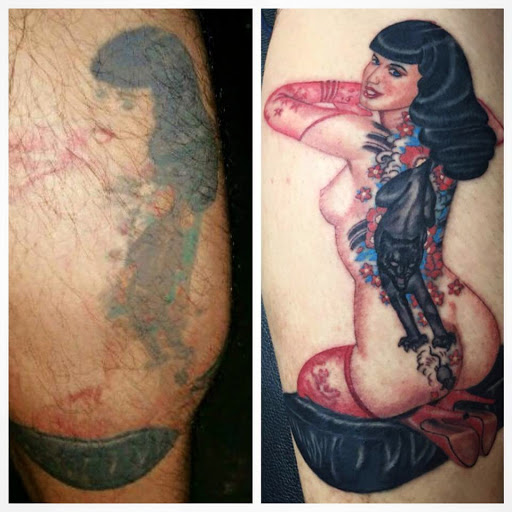 Explore tattoo cover ups ideas, creative tattoo ideas in San Antonio, available at Firme Copias Tattoo Studio