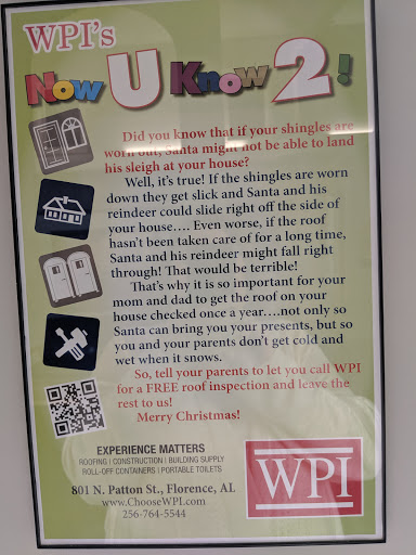 Roofing Contractor «WPI Roofing & Construction», reviews and photos, 801 N Patton St, Florence, AL 35630, USA