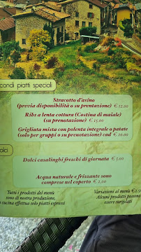 Locale tipico al Volt à Cimone menu
