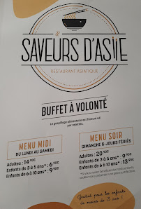 Menu / carte de Saveurs d'Asie à Chenôve