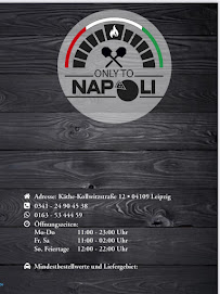 Carte du Only to napoli pizza service à Leipzig