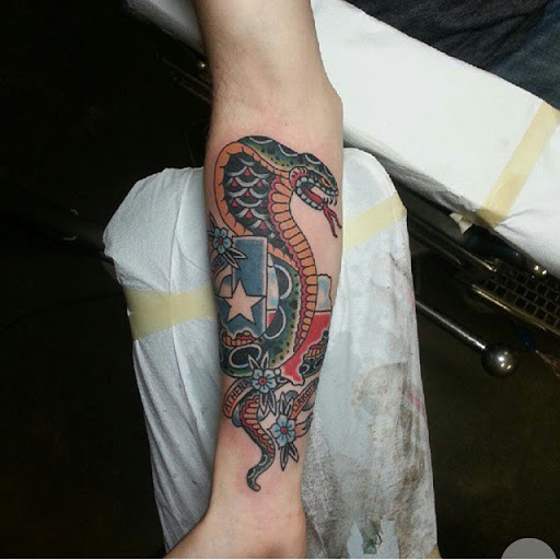 Explore simple stick and poke tattoo ideas, creative tattoo ideas in Temple, available at Lucky In Love Tattoo