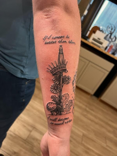 Explore woman sleeve tattoo ideas, creative tattoo ideas in Twin Falls, available at Black Rose Tattoo