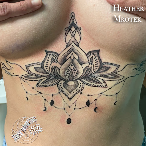 Explore coraline tattoo ideas, creative tattoo ideas in Hayward, available at Three Tentacles Tattoo Studio