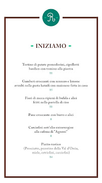 Restaurant italien Ristoro degli Angeli à Rome (la carte)