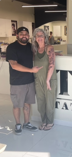 Explore wolf sleeve tattoo ideas, creative tattoo ideas in Englewood, available at Title Tattoo Studios