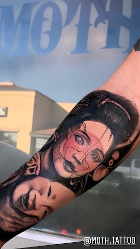 Explore travel tattoos ideas, creative tattoo ideas in Hanford, available at Moth Art & Tattoo Collective