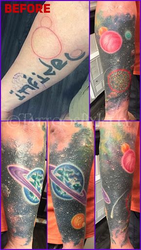 Explore aztec sleeve tattoo ideas, creative tattoo ideas in San Angelo, available at Jellys Surly Skull, LLC