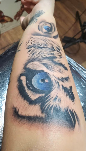 Explore trash polka tattoo ideas, creative tattoo ideas in Keyport, available at Taboo Tattoos