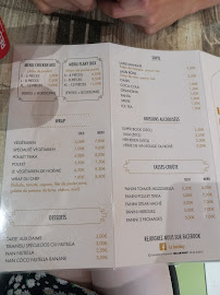 Menu du Le Bombay à Tours