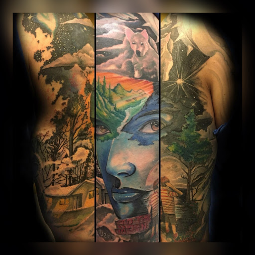 Explore purple rose tattoo ideas, creative tattoo ideas in Savannah, available at Tatlyfe Studios