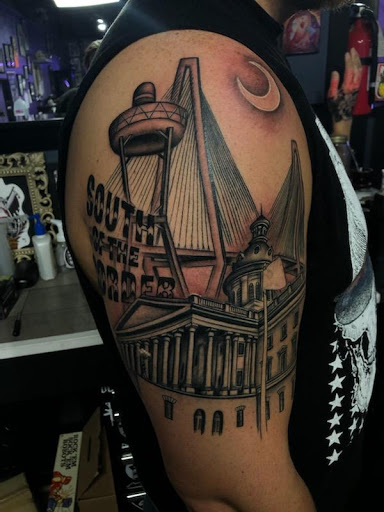 Explore patriot tattoo ideas, creative tattoo ideas in Virginia Beach, available at World Famous Blue Horseshoe Tattoo and Piercing Independence